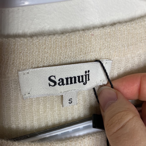 Samuji Maeve alpaca mohair born sweater Mokka in Ecru size S - Picture 10 of 11